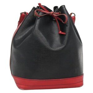 Authentic LOUIS VUITTON Epi Noe Shoulder Bag Bicolor Black Red M44017 LV